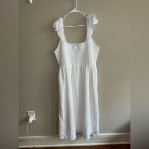 American Eagle Outfitters Textured White Maxi Dress